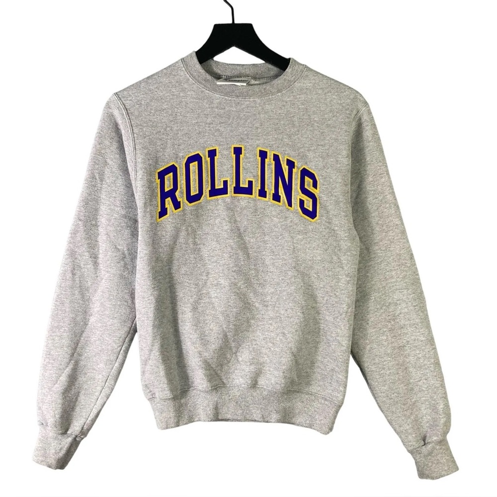 Rollins College Gray Men's Mockneck Crewneck Sweatshirt